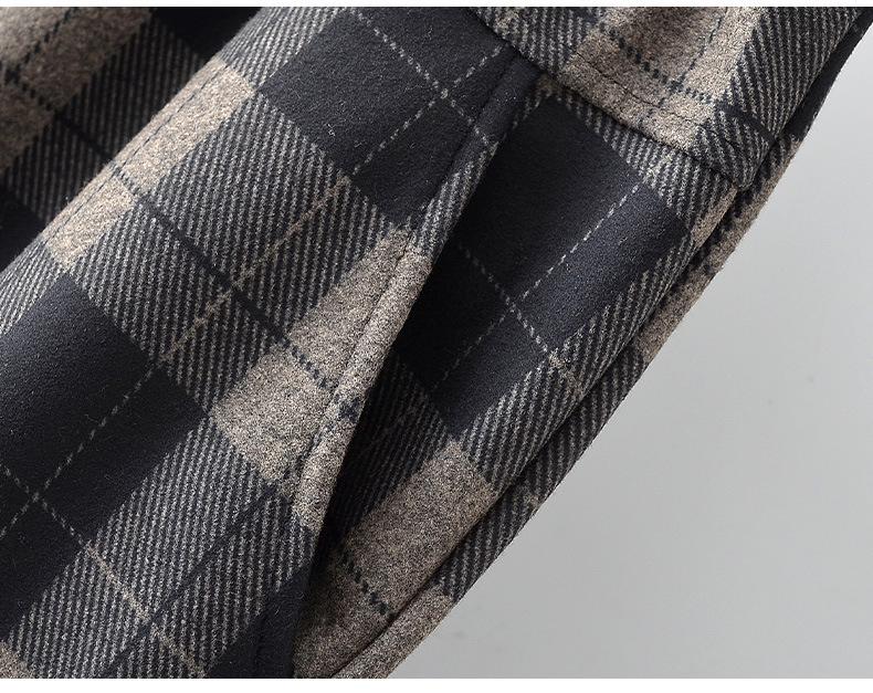 Spring Style Fashionable Plaid Elastic High Waist Pants for Middle-aged and Elderly Women