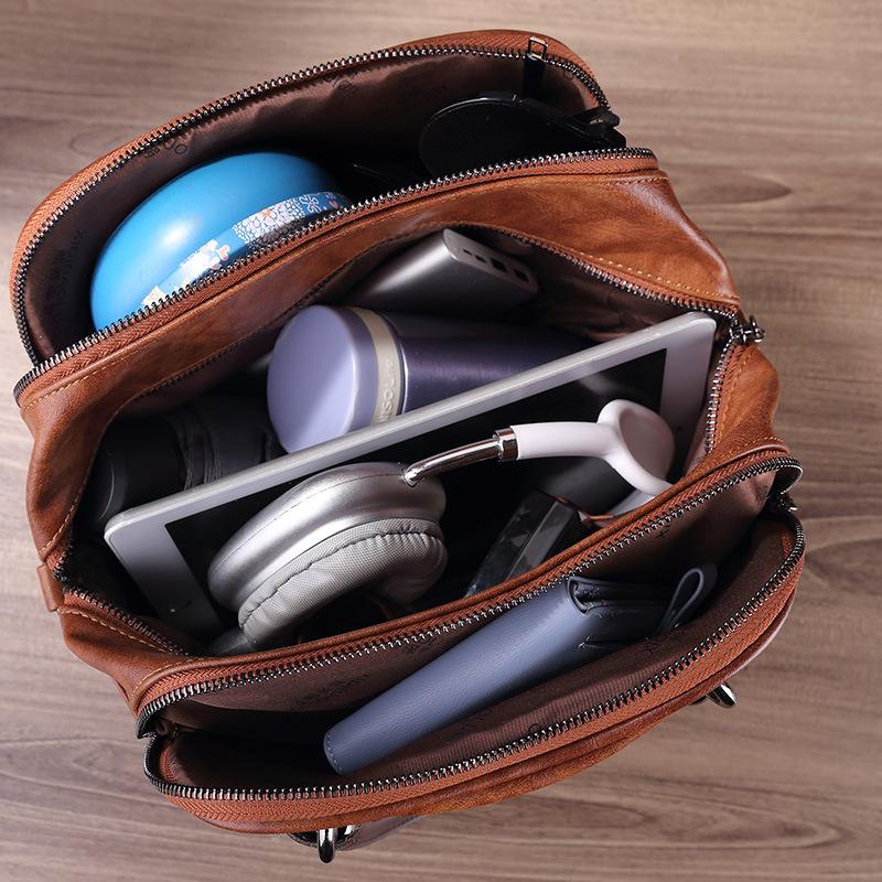 Retro Handmade Women's Handbag For Ladies Leather Should Bags Bohemian Style Soft Boston Luxury Handbags