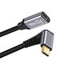 Cablecc 10Gbps 100W Male To Female USB Type C Angled Extension Data Cable with Sleeves for 2M 3.1 USB-C Up/Down Laptops,