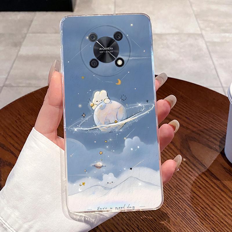 Casing For Huawei Nova Y90 NovaY90 CTR-LX2 CTR-LX1 CTR-LX3 Case Aesthetic Cute Cat Cartoon Transparent Soft Silicone Back Cover