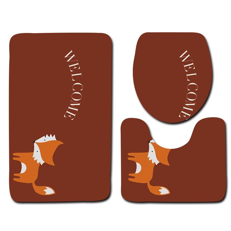 Bathroom Floor Mat Bathroom Mat Toilet Three-Piece Set