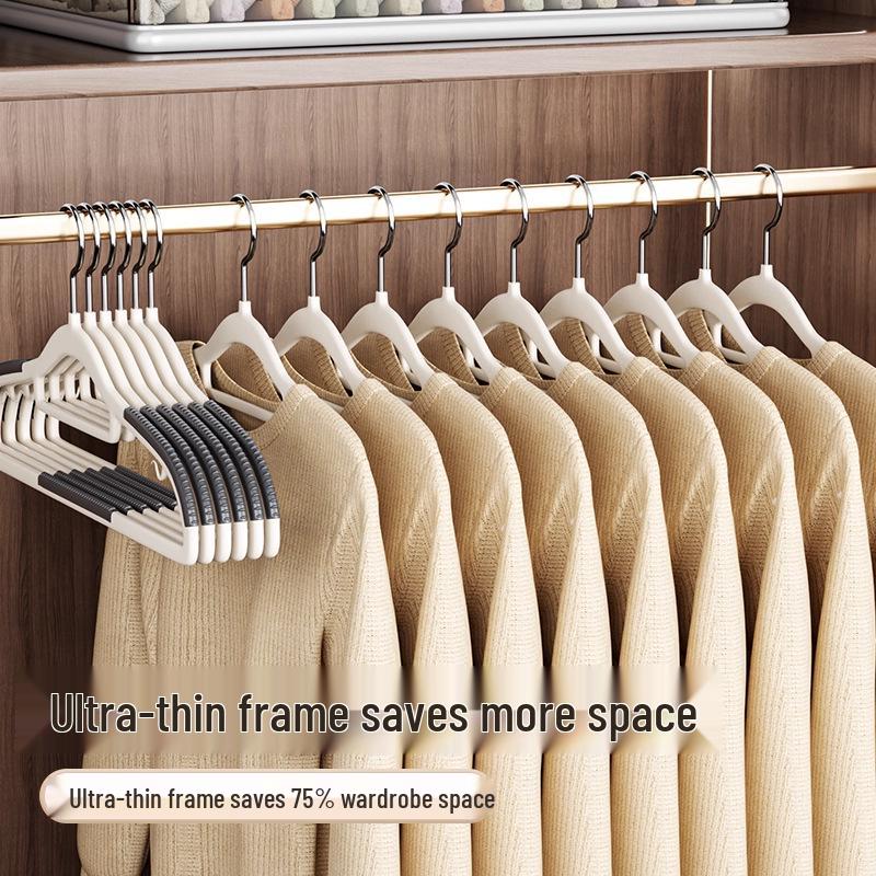 5-Pack Non-Slip Anti-Deform Shoulder Hangers: Seamless Thickened Clothes Rack & Closet Storage Solution