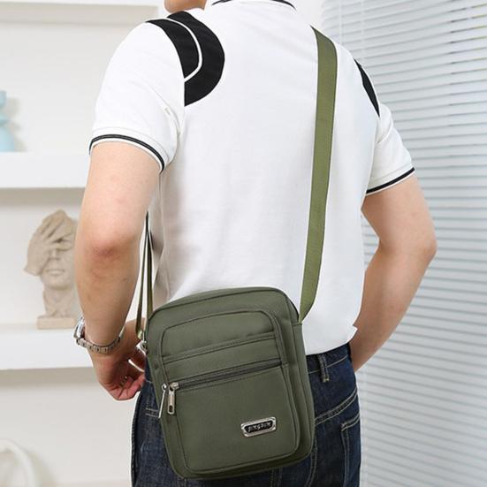 Men Small Crossbody Bag Multi-Pocket Sling Bag Waterproof Lightweight Shoulder Bag for Street Work Commuting