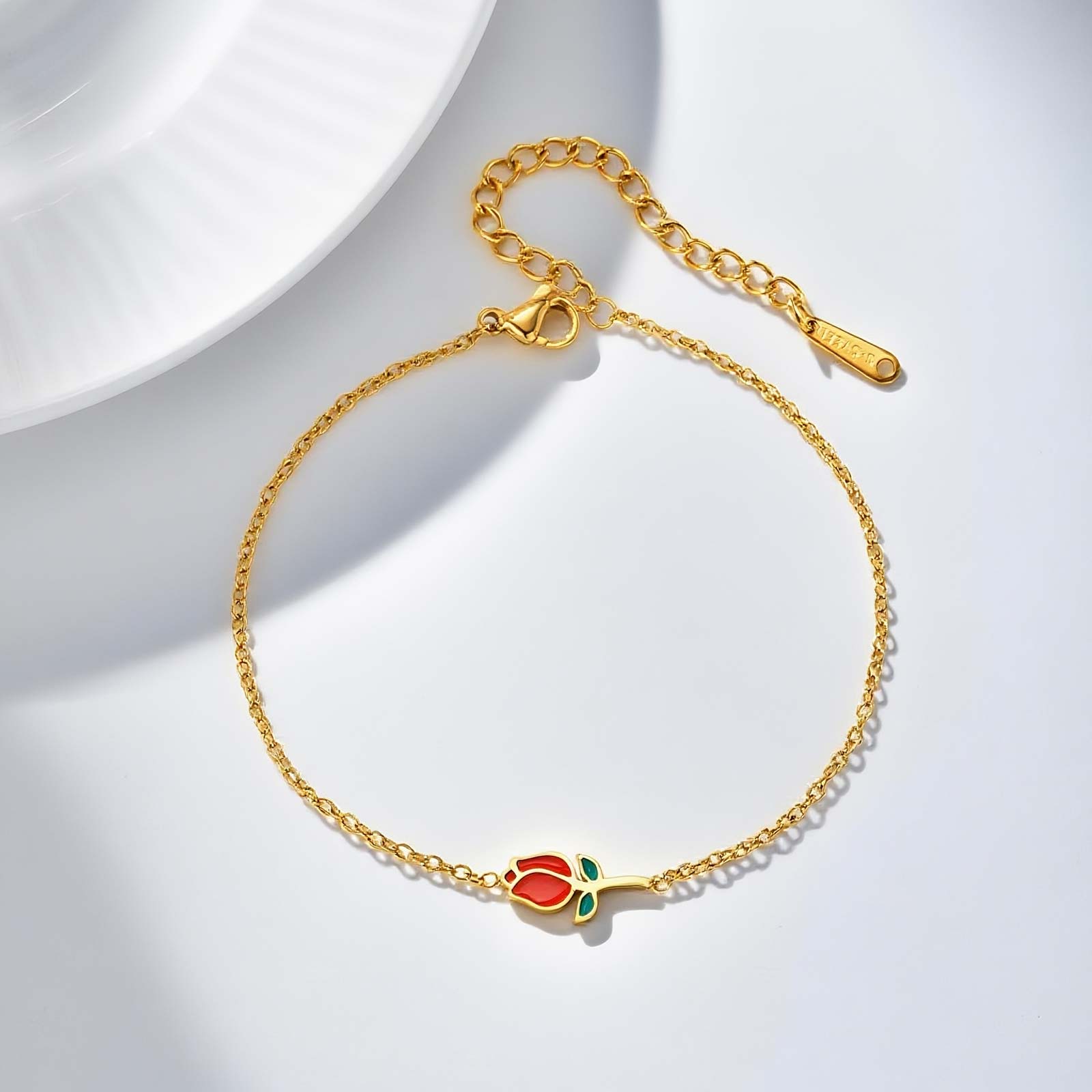 

Sweet Unicorn Rose Pattern Bracelet for Women Girls,Gold Color Stainless Steel Elephant Bracelets,Cute Jewelry Gift
