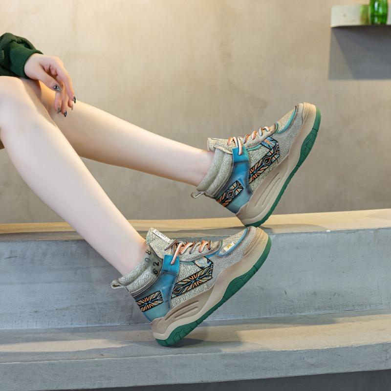 

Новая ретро обувь на толстой подошве, повседневная женская обувь и универсальные кроссовки 40 бежевый