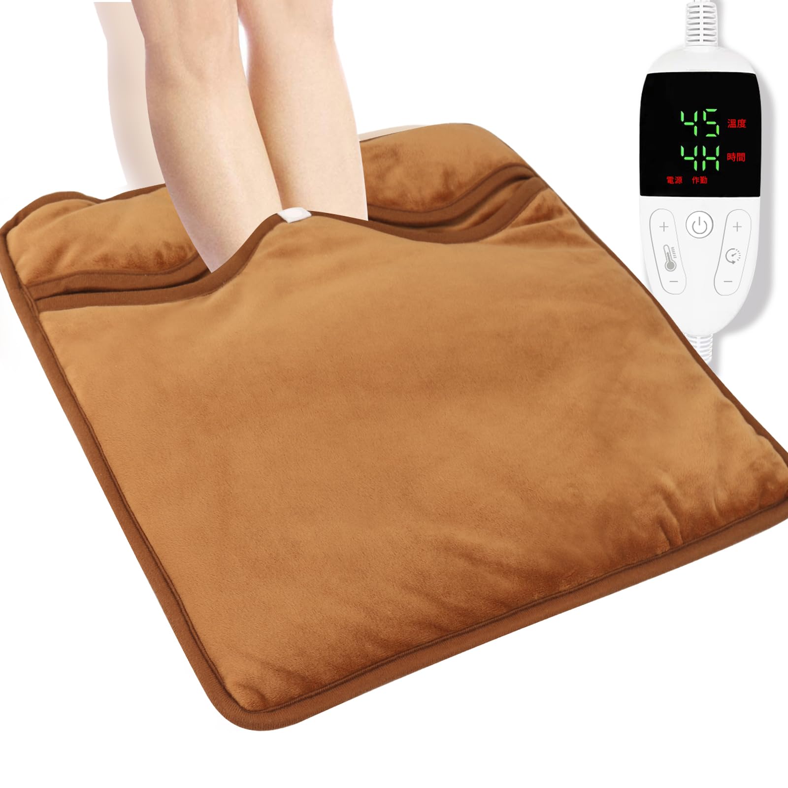 

BILIWAL Electric Foot 2025 New 8 Temperature Settings 6 Timer Fast Soft Flannel Odor Overheat Easy Electric Foot Hot Foot Cold 42cm x Brown Warmer, коричневый