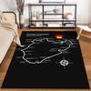 Tappeto Mappa Design Pista Nürburgring Tappeto Antiscivolo Adatto per Divani Soggiorno e Camera da Letto.
