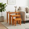 Nesting Side Tables Set 3 pcs Natural Solid Mahogany Wood