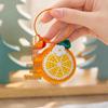 Hand-Knitted Apple & Persimmon Holiday Keychain Pendant