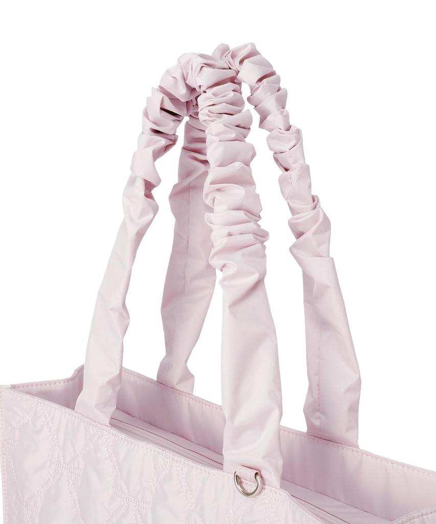 Maison de FLEUR Gathered Handle Ribbon Quilted F Tote 08001147100 Tote, Pink, Bag,