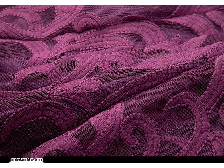 Versatile Plus Size Lace Embroidery Dress for Spring & Autumn