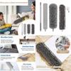 Extendable Feather Duster Brush Set With Telescopic Handle For Home Cleaning And Dust Removal