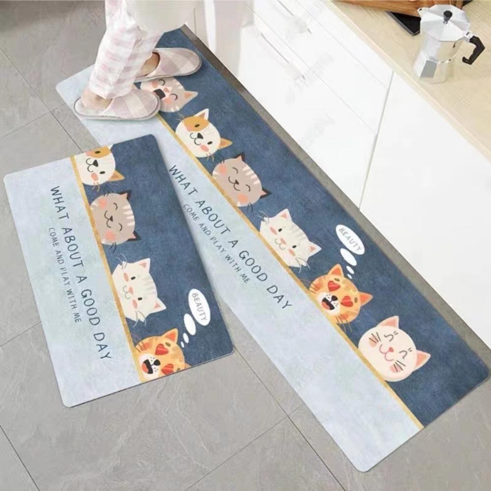 

2 шт. милый мультяшный ковер напольный коврик кристалл бархат спальня стол натирание ног дверные коврики 50*80cm