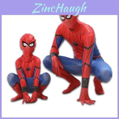 Yüksek Kaliteli Dayanıklı Mezuniyet Spiderman Kostümü Tayt Takım Çocuklar ve Yetişkinler İçin