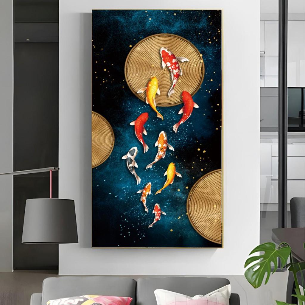 American Luxury Floral Headboard Painting - Modern Bedroom Wall Décor