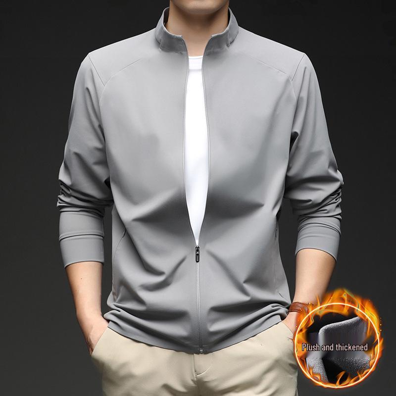 Мужская флисовая куртка для активного отдыха с воротником-стойкой - Модный осенне-зимний бесшовный бархатный кардиган L