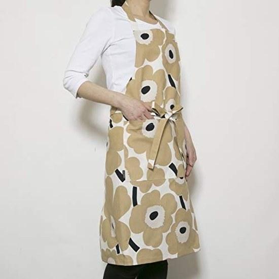 Marimekko Apron Pieni Unikko Off-WhiteBeigeDark Blue cm