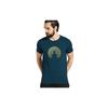 Adro Men' Budha Printed Cotton TShirt (Rn23GlBudSb_Teal_L)