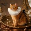 Oil Painting Style Pet Prop Cat Ruff Collar, Renaissance Victorian Neck Ruffle, Elizabethan Medieval Costume Festival Dressing Neckwear for Cats Small
