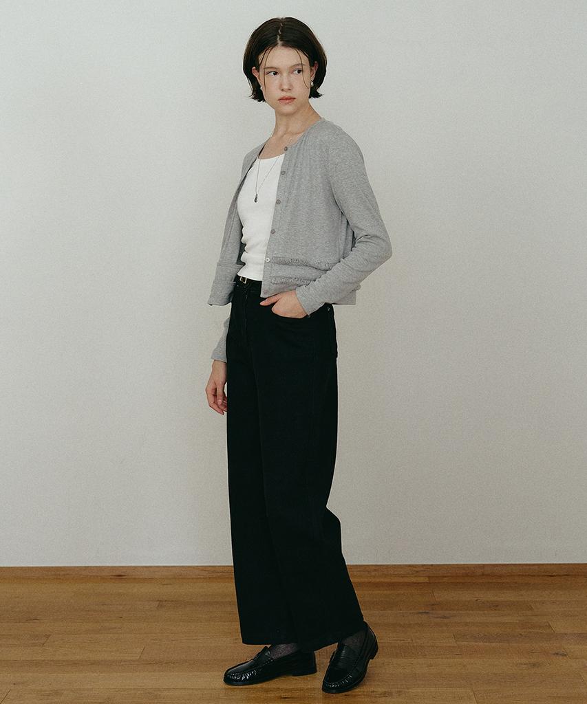 MAKE A TOAST Curved Denim Pants Black Mbefpa007Bk