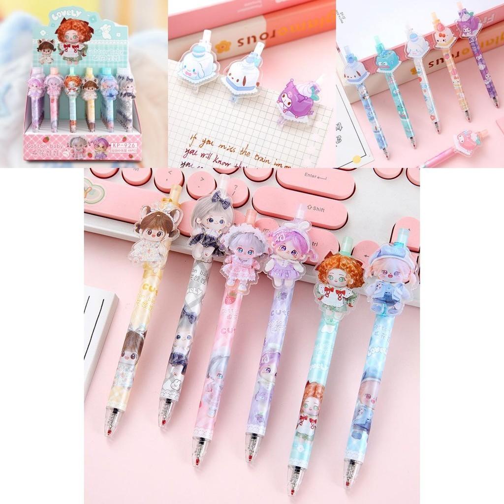 Caneta de Pressão com Adesivo Sanrio de Verão Desenho Animado Cão Patsy Peixe Feio 0.5mm Preta Caneta de Assinatura para Estudante Atacado