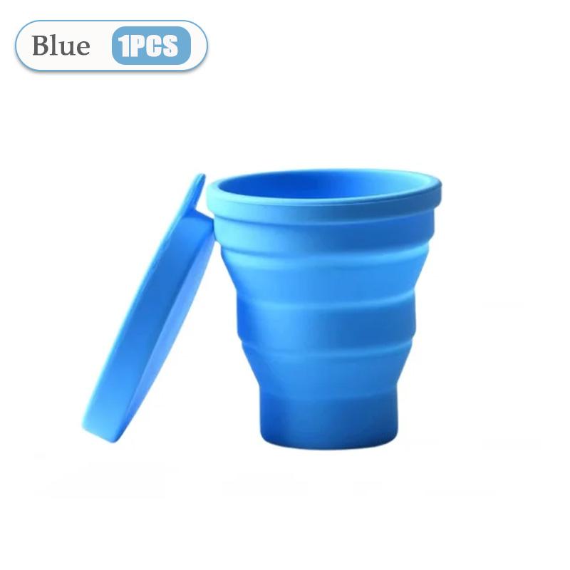 1-10PCS Foldable Large Capacity Cup Mini Telescopic Cup Silicone Portable Tea Cup Outdoor Travel with Lid Coffee Telescopic Cup