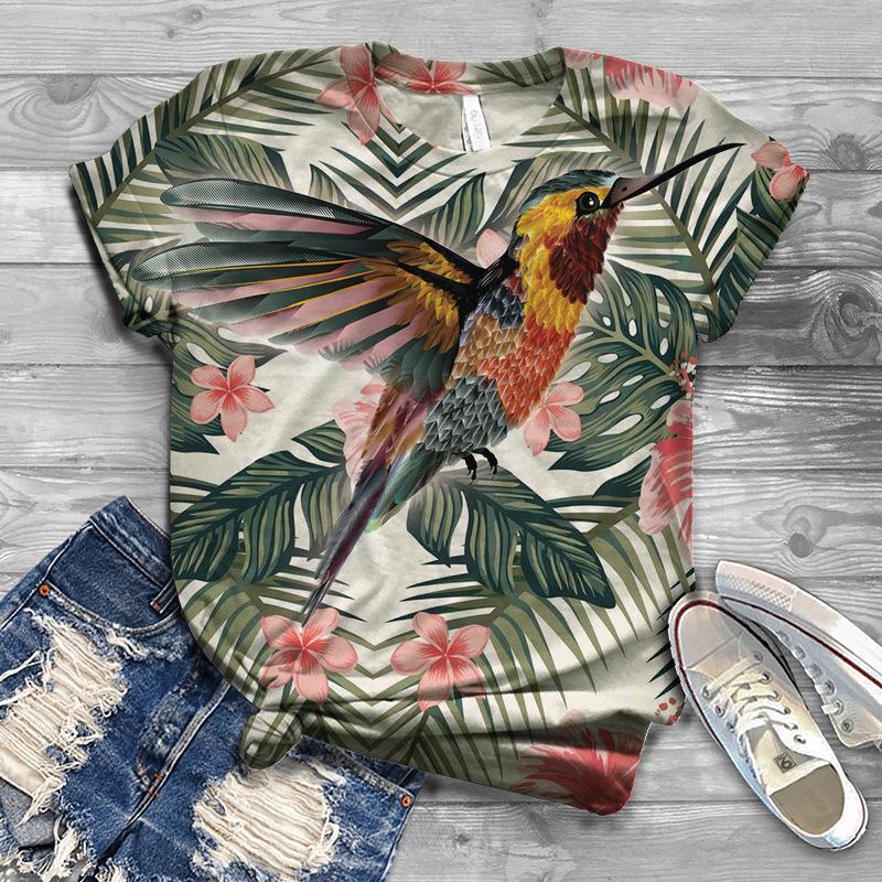 Women's Clothing Series New Summer 3D T-shirt Printed Round Neck Summer Women's T-shirt