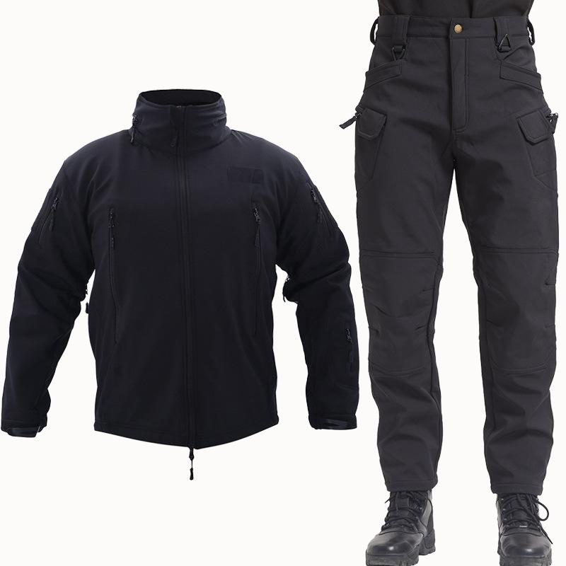 Ensemble pantalon veste softshell X7-511 automne et hiver imperméable et résistant à l'usure polaire sports de plein air chaud tactique outillage homme