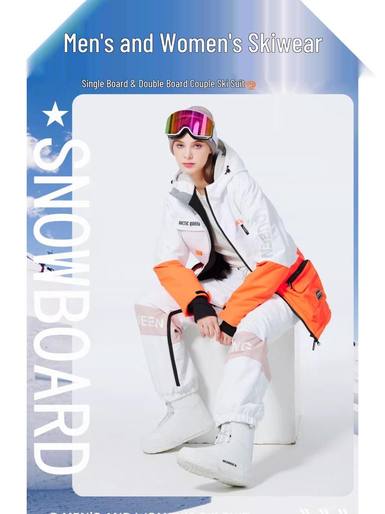 Costum de schi cald și rezistent la vânt pentru bărbați și femei - Jachetă snowboard stil coreean