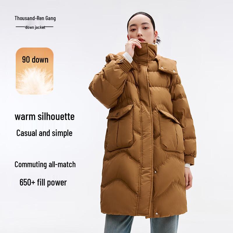 Qianrengang Women's Winter Detachable Hood Duck Down Parka Y308200Y