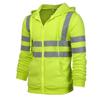 Men's Reflective Sanitation Hooded Sweatshirt with Velvet Lining for Outdoor Use