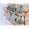 Natural Black Fossil Coral Matched Pair Pear Cabochon Gemstone 4 Pair Lot C-1857
