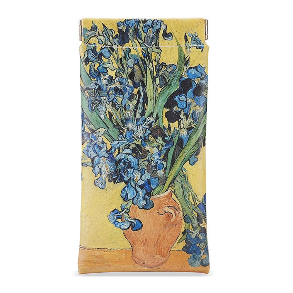 

Сумка для очков с рисунком масляной живописи из искусственной кожи с автоматическим закрытием, переносная защитная сумка для очков ирис