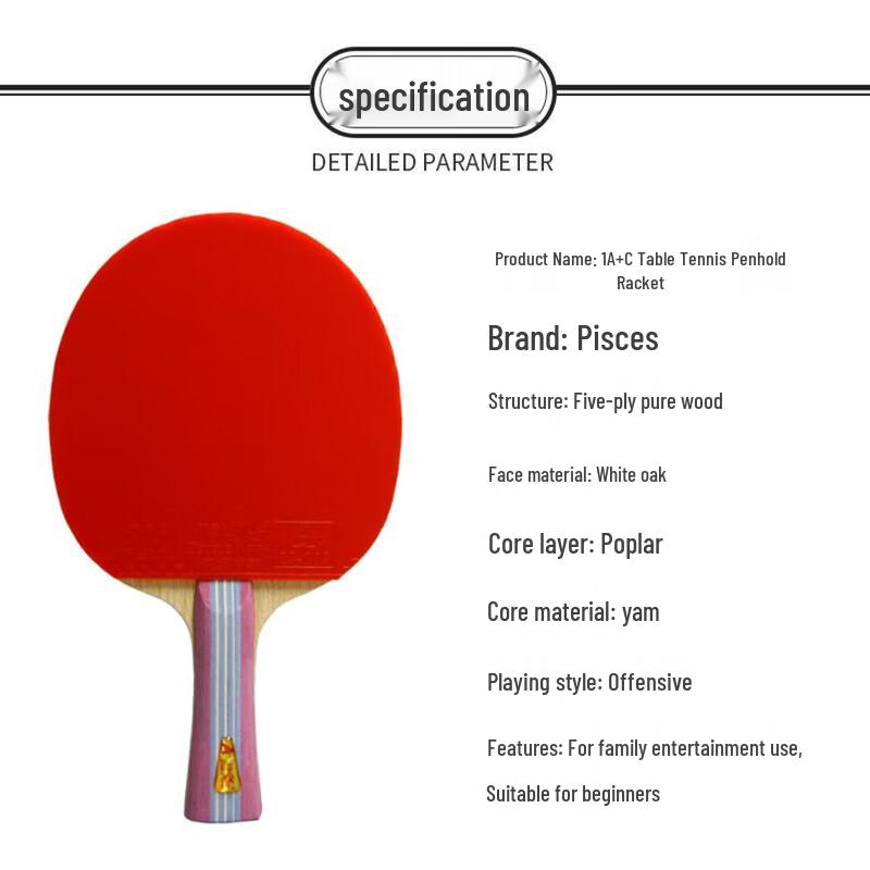 

Double Fish 1-Star Beginner Table Tennis Racket
