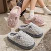 Women's Cotton Shoes with Heels for Winter Outdoor Wear, Thick Soles, Indoor Warm and Non-slip Plush Cotton Shoes for Men