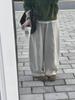 Off-White Korean Loose Wide-Leg Pants for Petite & Plus Size Women