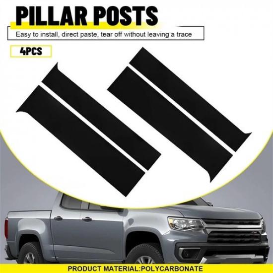 For Chevrolet Colorado Crew Cab 2015- Black Pillar Post Door Trim Cover NEW