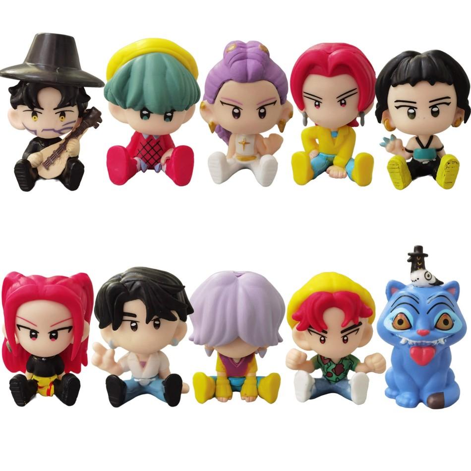 NEW 10pcs/set KPop  Hunters Superstar Saja Boys Rumi Mira Zoe Acrylic PVC Action Figure Toy Anime Figurine Doll For Fans Gift