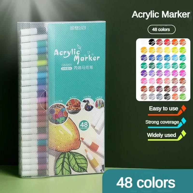 Acrylic Marker Pen Set 12-80 Colors Art Color Graffiti Hand Ledger Marker Paint Pen DIY Painting Acrylic Art Painting Stationery