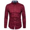 Camicia di Cotone da Uomo Moda a Quadri Camicie a Maniche Lunghe Uomo Casual Business Slim Fit Camicia da Ufficio