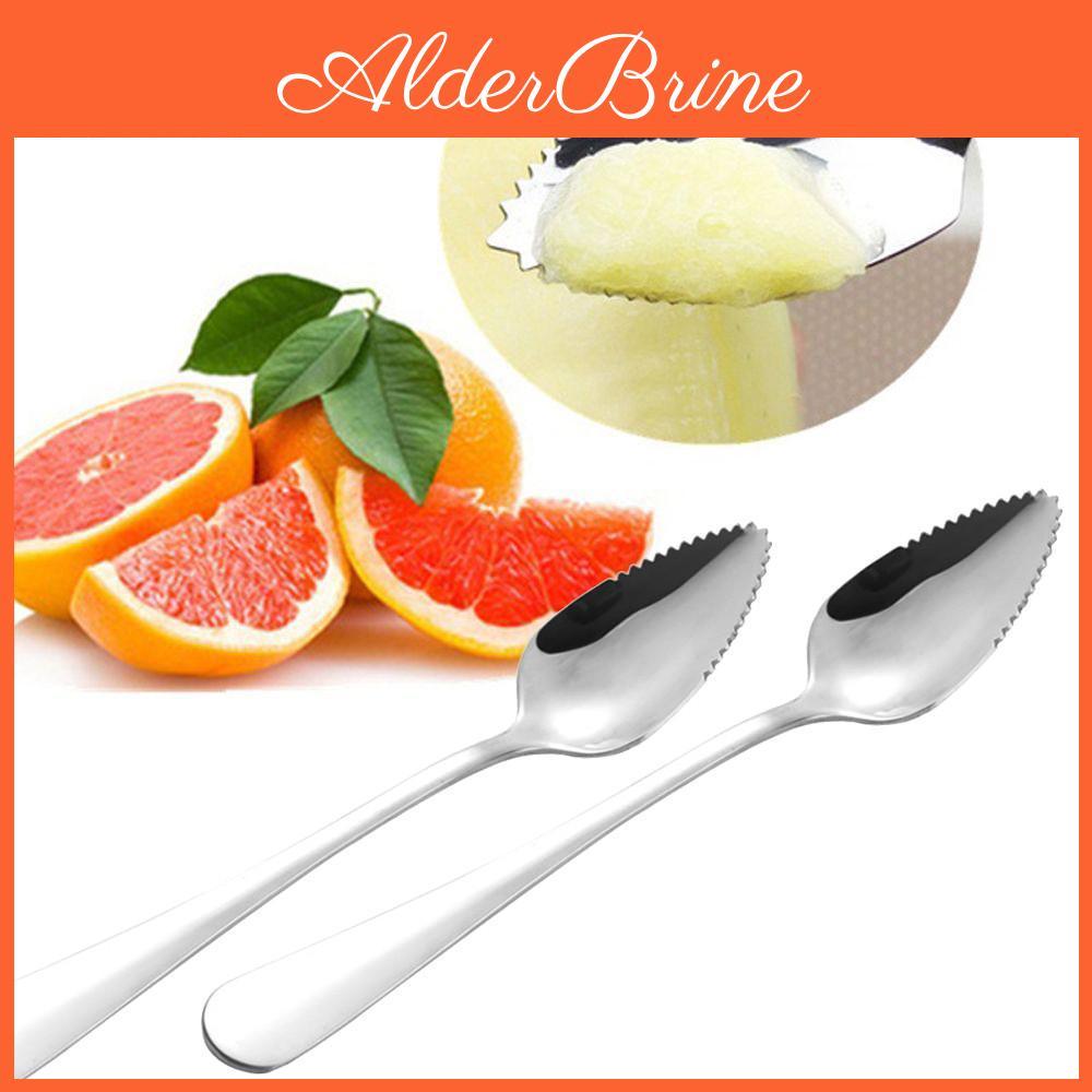 Steel Thick Stainless 2pc Grapefruit Spoon Dessert Spoon Serrated Edge