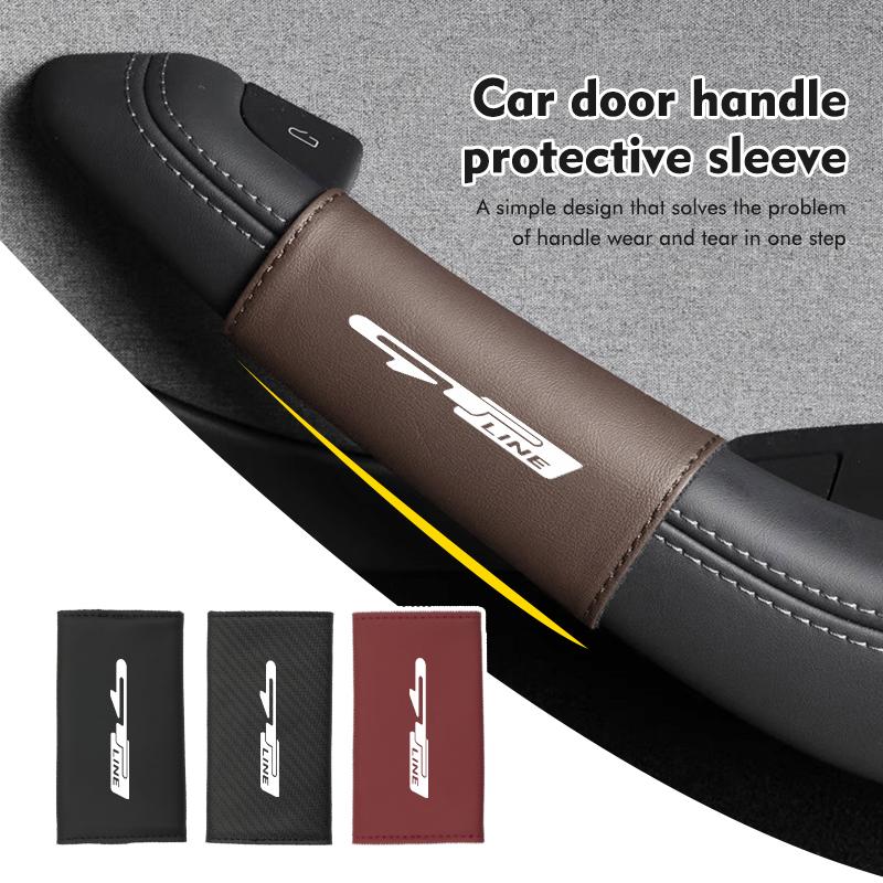 AHL1 Car Door Handles Cover Leather Anti-Wear Protective Case For KIA Rio K5 K2 Sportage Ceed Sorento Picanto Stinger Soul