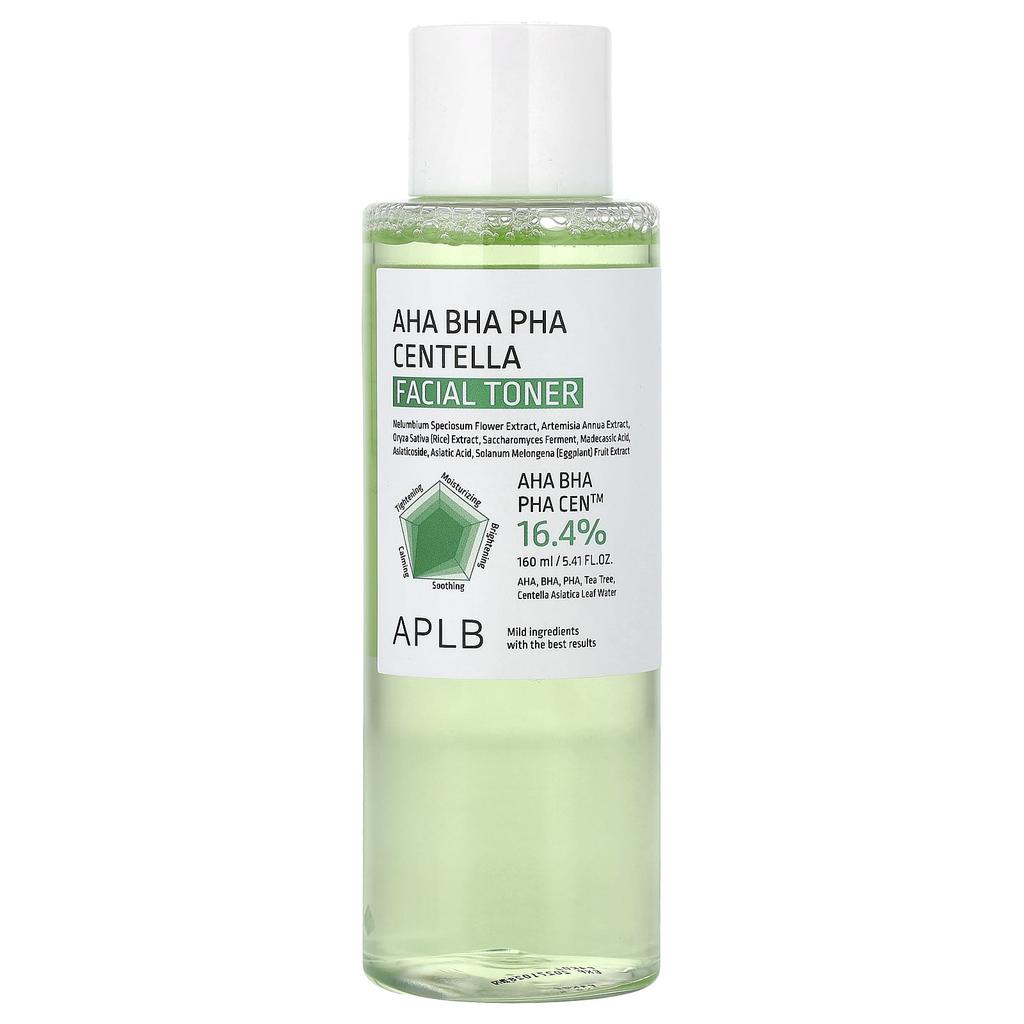 APLB, AHA BHA PHA Centella Asiatica Facial Toner, 160ml (5.41 fl oz)