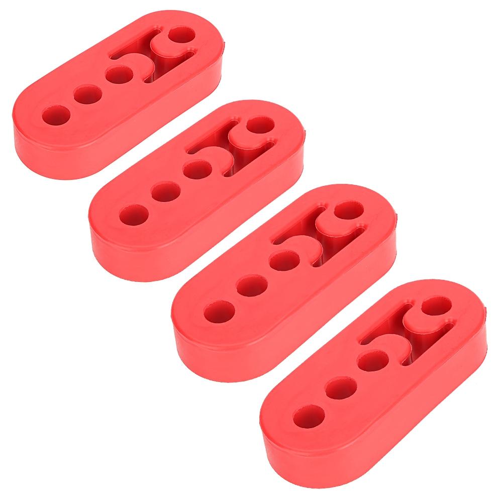 

4pcs Universal 4 holes 12mm Polyurethane Adjustable Muffler Exhaust Hanger Red