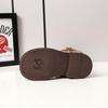 Children's Retro Brown Embroidered Chelsea Boots - Soft Sole Mid-Calf Denim Leather for Girls