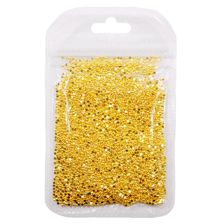 Hisenlee 1.5MM Gold Silver Half Round Flatback Metal Loose Rhinestones 10000Pcs/Bag Made Alloy Garment Decoration