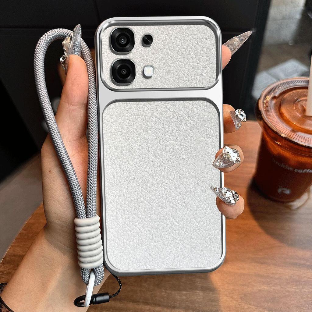 Luxury Big Window Phone Case with Lanyard for OPPO A6 Pro 4G/5G Premium Textured Casing