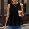 Women's Color Pleated Slimming Loose Vest Shirt