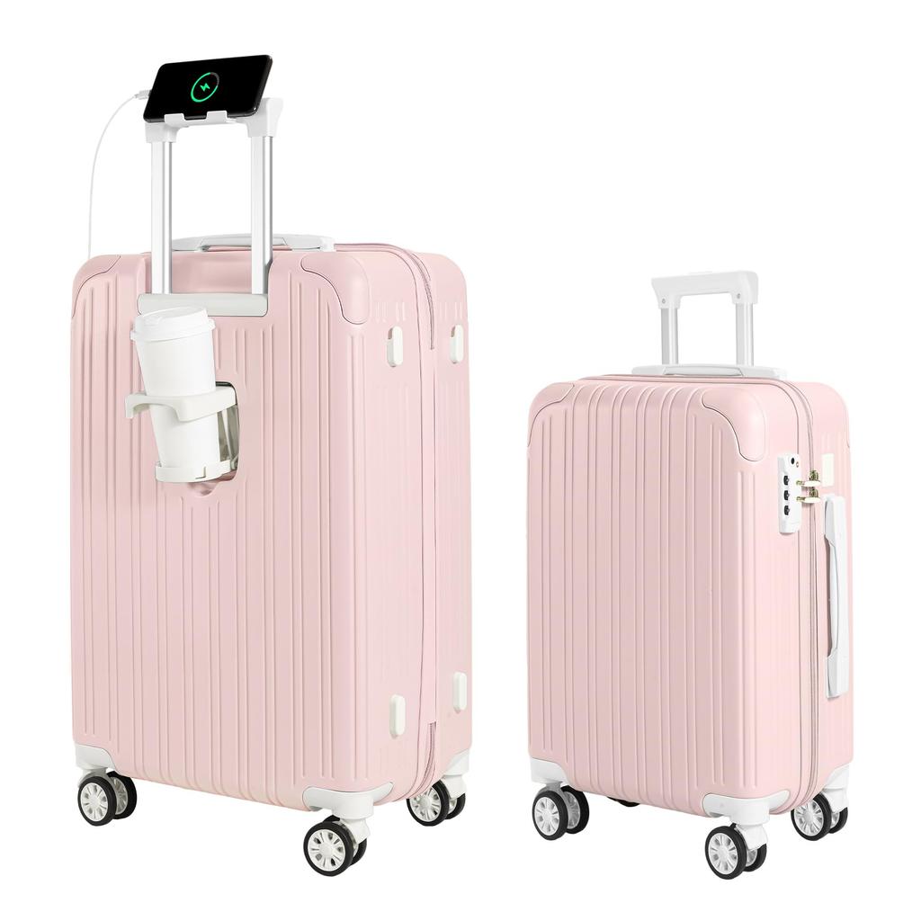 Carry Carry USB Cup Hidden Hook Charging Double 360 Degree School Overnight Business Trip S Size [GURAMU] Suitcase, Case, Bag, Carry-on, S/M Size,