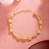Luxury 24K 9999 Pure Gold Real Gold Women's Frosted Branches Rose Bracelet